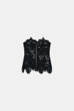 Lace Patchwork Off Shoulder Top YRST-T26-49