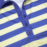 Contrast Color Stripe Two Piece Shorts Set MXBF-D26ST265