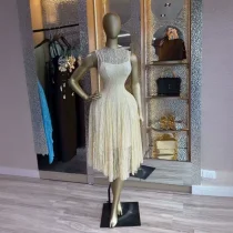 Sleeveless Solid Color Pleated Midi Dress GCNE-75674
