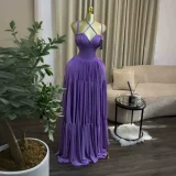 Solid Color Pleated Sling Maxi Dress GCNE-75478