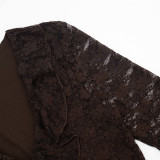 Solid Color Lace Ruffles Mini Dress GSZM-D26DS266
