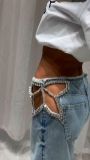 Diamond Patchwork Loose Stright Pants YRST-T26-46