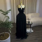 Solid Color Pleated Sling Maxi Dress GCNE-75478