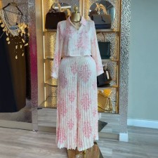 Lapel Long Sleeve Print Shirt Two Piece Pants Set GCNE-2026070212HK