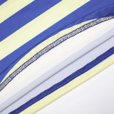 Contrast Color Stripe Two Piece Shorts Set MXBF-D26ST265