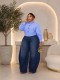Diamond Studded Sriped Long Seeve Shirt GCNE-75694