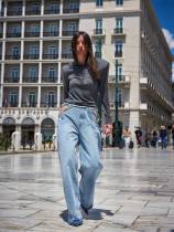 Diamond Patchwork Loose Stright Pants YRST-T26-46