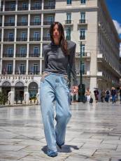 Diamond Patchwork Loose Stright Pants YRST-T26-46
