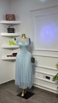 Lace Short Sleeve Slim Maxi Dress GCNE-75767