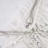 Chiffon Chain Off Shoulder Mini Dress GPKJ-MR50024