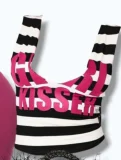 U Neck Stripe Letter Print Tank Top GFCF-1525
