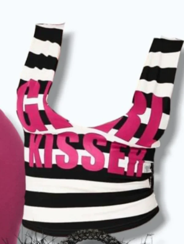 U Neck Stripe Letter Print Tank Top GFCF-1525