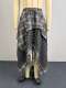 Plaid Print Patchwork Irregular Long Skirt GCNE-75279