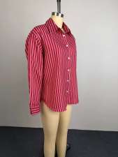 Stripe Long Sleeve Loose Shirt GCNE-75184