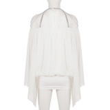 Chiffon Chain Off Shoulder Mini Dress GPKJ-MR50024