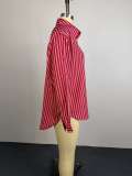 Stripe Long Sleeve Loose Shirt GCNE-75184