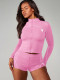 Long Sleeve Zipper Top Two Piece Shorts Set GFCF-1512