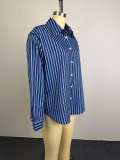 Stripe Long Sleeve Loose Shirt GCNE-75184