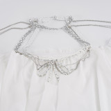 Chiffon Chain Off Shoulder Mini Dress GPKJ-MR50024