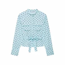 Polka Dot Print Long Sleeve Two Piece Shorts Set GKYS-3037