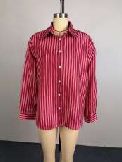Stripe Long Sleeve Loose Shirt GCNE-75184