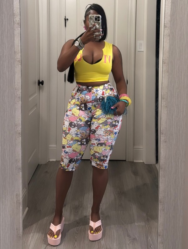 Pre Order: About 7 work days shipping Print Seventh Pants YUEM-202675