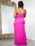 Solid Color Ruched Spaghetti Straps Maxi Dress GTYZ-7619
