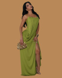 Solid Color Ruched Spaghetti Straps Maxi Dress GTYZ-7619
