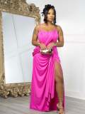 Solid Color Ruched Spaghetti Straps Maxi Dress GTYZ-7619