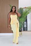 Solid Color Ruched Spaghetti Straps Maxi Dress GTYZ-7619