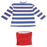Stripe Print Tube Top Contast Color 2 Piece Top GZJQ-K6S14151A