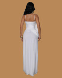 Solid Color Ruched Spaghetti Straps Maxi Dress GTYZ-7619