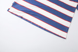 Stripe Print Tube Top Contast Color 2 Piece Top GZJQ-K6S14151A