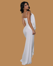 Solid Color Ruched Spaghetti Straps Maxi Dress GTYZ-7619