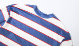 Stripe Print Tube Top Contast Color 2 Piece Top GZJQ-K6S14151A