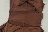 Solid Color Hollow Out Maxi Dress GJYO-JD305763