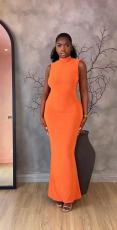 Solid Color Sleeveless Backless Maxi Dress GADE-11469