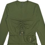 Long Sleeve Hollow Out Two Piece Pants Set BY-7806