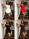 One Shoulder Metal Buckle Mini Dress GADE-111851