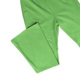 Color Block Long Sleeve Coat Two Piece Pants Set AIL-366