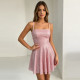 Solid Color Sequin Sling Mini Dress YMYF-9578