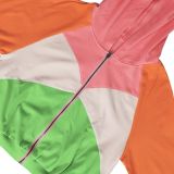 Color Block Long Sleeve Coat Two Piece Pants Set AIL-366