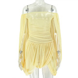 Solid Color One Shoulder Mini Dress GJYO-JD305807