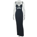 Solid Color Backless Sing Maxi Dress GJYO-JD305718