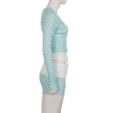Sport Polka Dot Print Three Piece Shorts Set GPKJ-MR50418