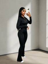 Tight Long Sleeve Micro Flare Pants 2 Piece Set(With Headscarf) TK-6356