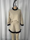 Contrast Color Ruffles Edge Two Piece Shorts Set GWDS-260711