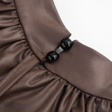 Sleeveless Solid Color Ruched Jumpsuit MXBF-Q26JP146