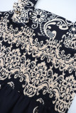 Print Sleeve Square Neck Midi Dress GYLY-10801