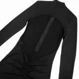 Sport Zipper Backless Romper GDSF-Y26RP310